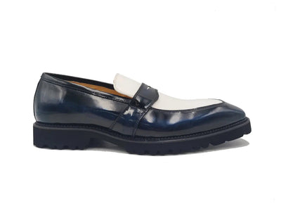 Two Tone Patent Leather Penny Loafer 20 KS480-102PTBURGWHITE75  - from alligatorwarehouse.com