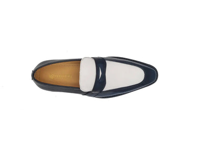 Two Tone Patent Leather Penny Loafer 23 KS480-102PTBURGWHITE75  - from alligatorwarehouse.com