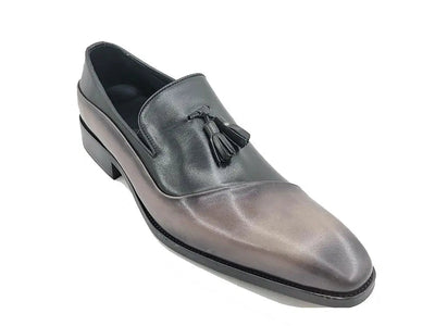 Two Tone Tassel Loafer 2 KS503-68TGRAYBLACK75  - from alligatorwarehouse.com