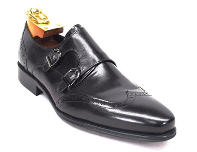 Two Tone Wingtip Double Monk Strap 3 KS099-303TBROWNCOGNAC75  - from alligatorwarehouse.com