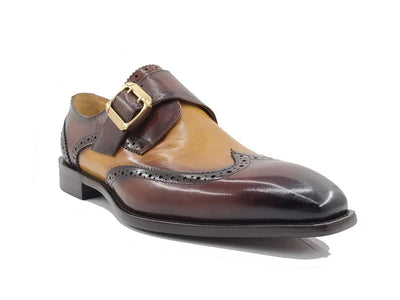 Two Tone Wingtip Monk Strap 3 KS509-30TBROWNTAN14  - from alligatorwarehouse.com