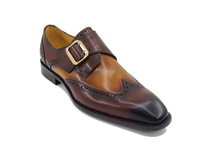 Two Tone Wingtip Monk Strap 4 KS509-30TBROWNTAN14  - from alligatorwarehouse.com
