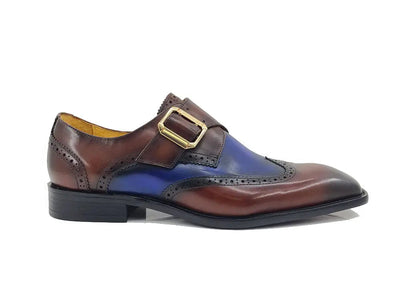 Two Tone Wingtip Monk Strap 6 KS509-30TBROWNTAN14  - from alligatorwarehouse.com