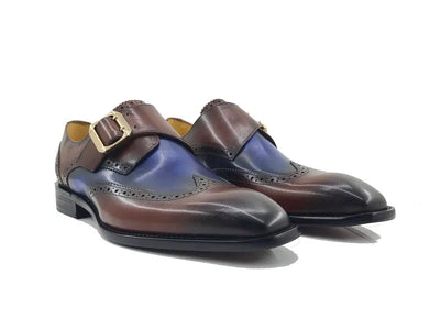 Two Tone Wingtip Monk Strap 7 KS509-30TBROWNTAN14  - from alligatorwarehouse.com