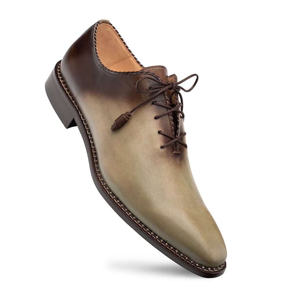 Barbaro Two-Tone Oxford Olive/Mocha By Mezlan Made In Spain Brand