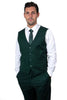 Men's Two Button Vested Stacy Adams Basic Hunter Green Suit 2   - from alligatorwarehouse.com