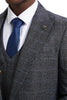 Men's Stacy Adams Peak Lapel Suit with Double Breasted Vest in Charcoal Grey Windowpane Plaid 6 SM163H1-12-38R  - from alligatorwarehouse.com