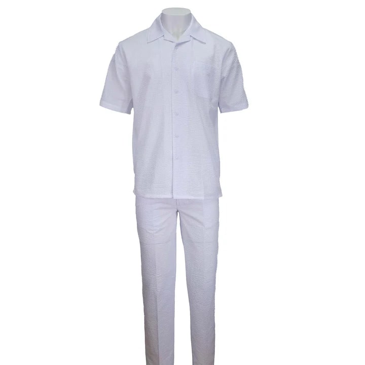White Seersucker 2pc Set 2   - from alligatorwarehouse.com