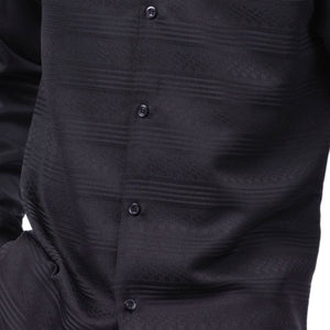 Black Tone-on-Tone Long Sleeve 2-Piece Walking Suit by Montique