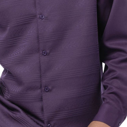 Grape Tone-on-Tone Long Sleeve 2-Piece Walking Suit by Montique