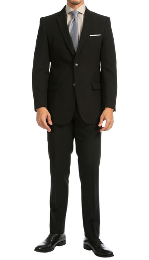 PL1969 Men's Black 2-Piece Suit — Big & Tall Fit, Sizes 38-72 (Short, Regular & Long)