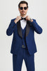 Men's Stacy Adams Vested One Button Shawl Lapel Designer Tuxedo in Indigo Blue 6 SMT282H1-05-34R-B  - from alligatorwarehouse.com