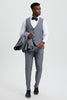 Men's Stacy Adams Vested One Button Shawl Lapel Designer Tuxedo in Grey 5 SMT282H1-09-34R-B  - from alligatorwarehouse.com
