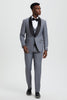 Men's Stacy Adams Vested One Button Shawl Lapel Designer Tuxedo in Grey 2 SMT282H1-09-34R-B  - from alligatorwarehouse.com