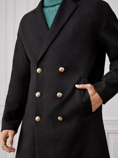 Men Lapel Collar Double Breasted Overcoat 3   - from alligatorwarehouse.com