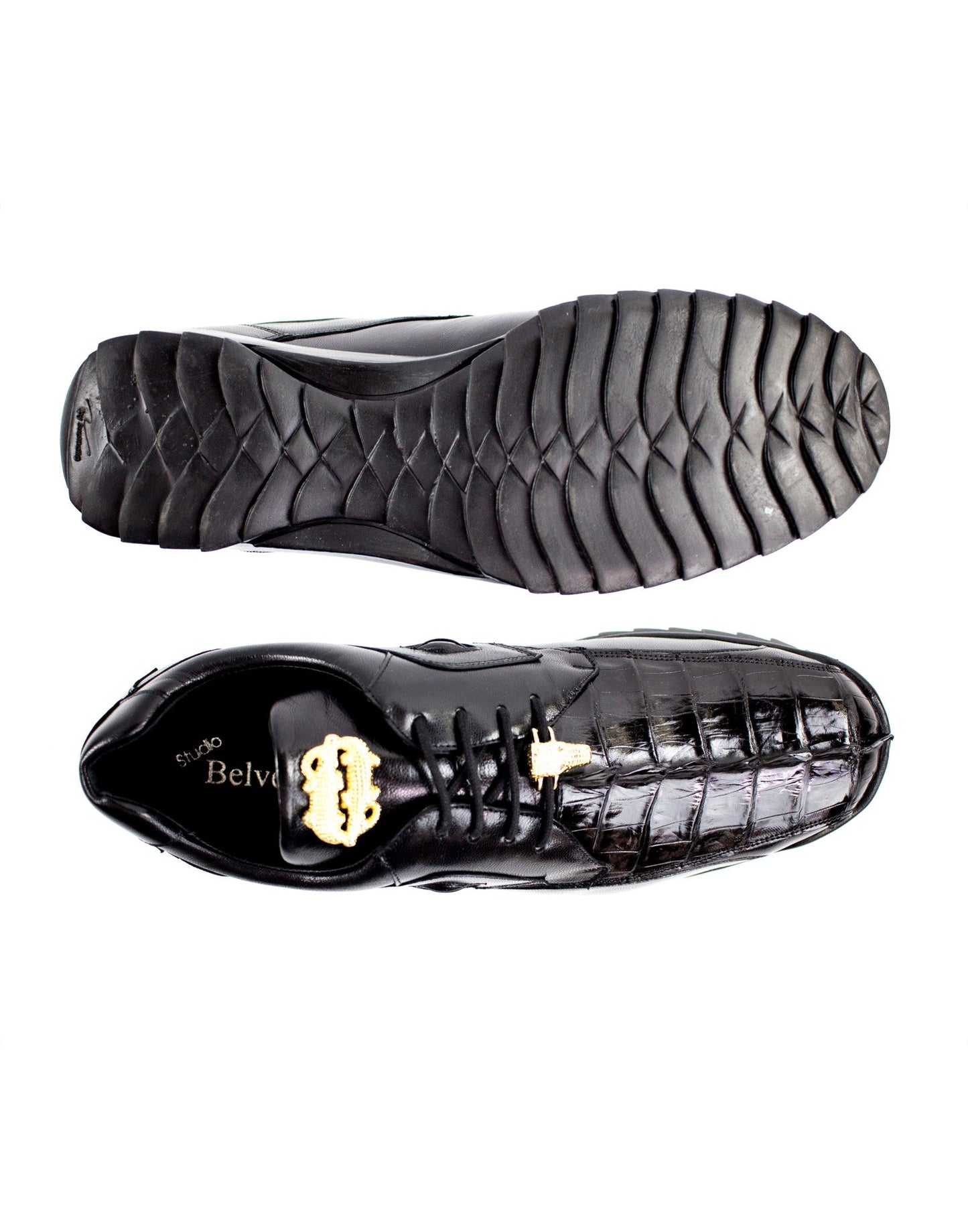 Belvedere Vasco - Black Genuine Alligator Leather Shoe