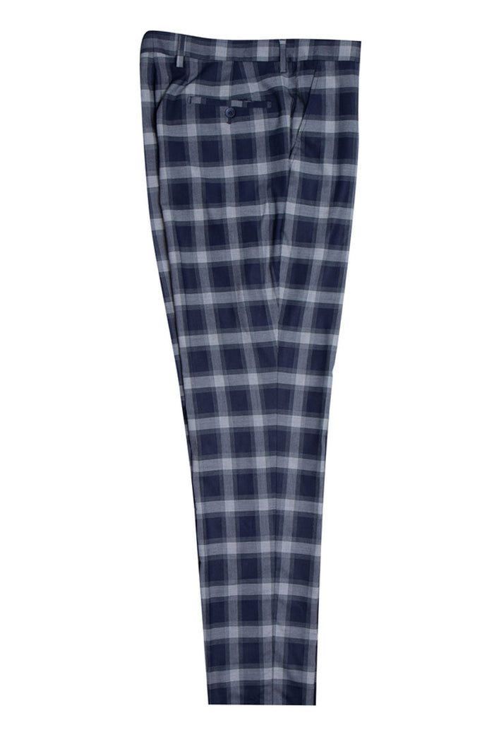 "Mens Stacy Adams Suit - Stacy Adams Suit Men's Double Breasted Navy Plaid Suit"