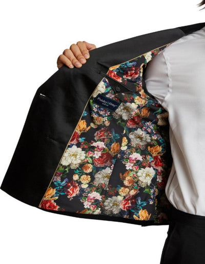 Double Breasted Tuxedo - Velvet Dinner Jacket with Pants in Color Black 2   - from alligatorwarehouse.com