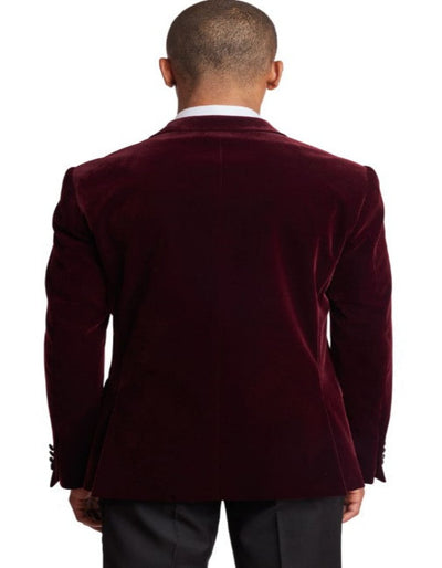 Double Breasted Tuxedo - Velvet Dinner Jacket with Pants in Color Maroon 3   - from alligatorwarehouse.com