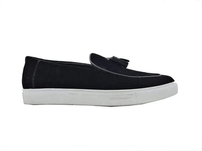 Velvet Sneaker with Leather Tassel 3 KS670-05VBLK7  - from alligatorwarehouse.com