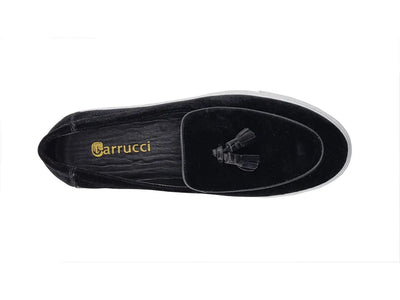 Velvet Sneaker with Leather Tassel 2 KS670-05VBLK7  - from alligatorwarehouse.com