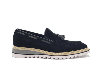 Venetian Suede Loafer with Calfskin Tassel 11 KS550-06SBROWN9  - from alligatorwarehouse.com