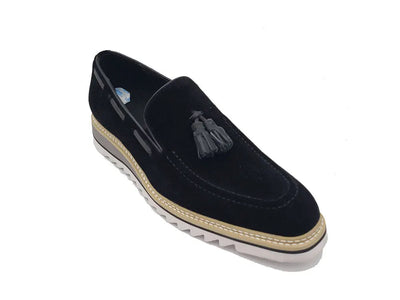 Venetian Suede Loafer with Calfskin Tassel 12 KS550-06SBROWN9  - from alligatorwarehouse.com