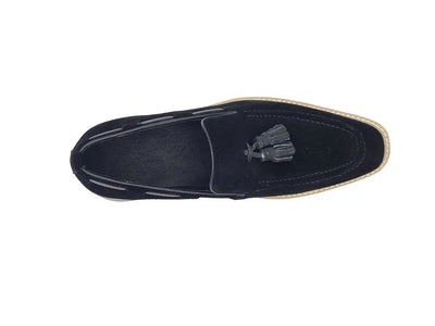 Venetian Suede Loafer with Calfskin Tassel 13 KS550-06SBROWN9  - from alligatorwarehouse.com