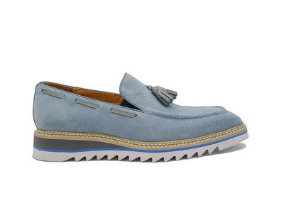 Venetian Suede Loafer with Calfskin Tassel 15 KS550-06SBROWN9  - from alligatorwarehouse.com