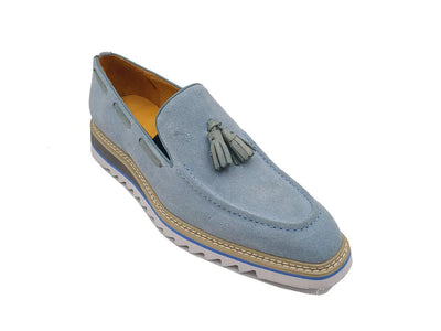 Venetian Suede Loafer with Calfskin Tassel 18 KS550-06SBROWN9  - from alligatorwarehouse.com