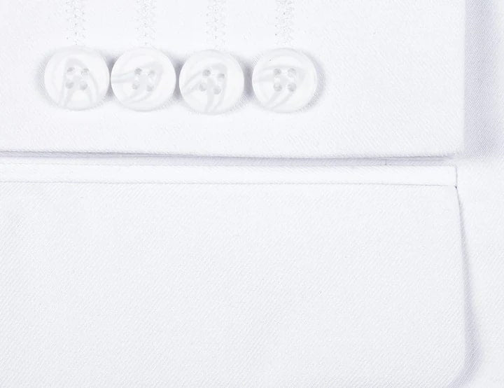 White Wedding Suit For Men - Perfect For Groom - Mens Basic Two Button Classic Fit Suit In White