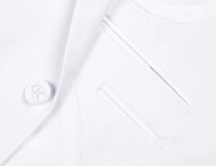 White Wedding Suit For Men - Perfect For Groom - Mens Basic Two Button Classic Fit Suit In White