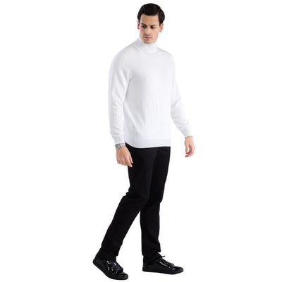 MENS WHITE PULLOVER TURTLENECK SWEATER 2   - from alligatorwarehouse.com
