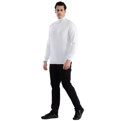 MENS WHITE PULLOVER TURTLENECK SWEATER 5   - from alligatorwarehouse.com