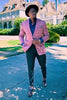 Mens Two Button Classic Fit Sport Coat Blazer In Burgundy Red Windowpane Plaid 4   - from alligatorwarehouse.com