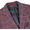 Mens Two Button Classic Fit Sport Coat Blazer In Burgundy Red Windowpane Plaid 2   - from alligatorwarehouse.com