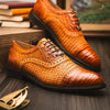 Marco Di Milano John Men's Shoes Exotic Caiman Crocodile / Woven Leather Dress Oxfords 19 JOHN_CAIMAN FUSCUS_BLACK_8.5  - from alligatorwarehouse.com