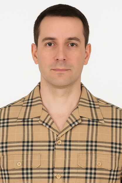 Beige Check Button Shirt for Men – Casual Plaid Design