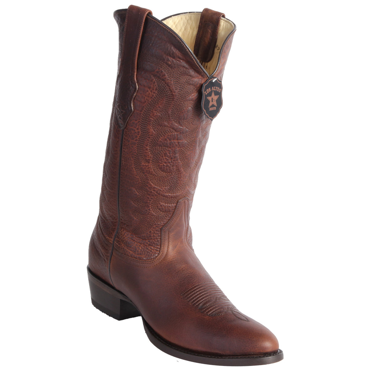 Los Altos Walnut Rage Leather Round Toe Boots