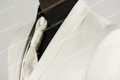 Ivory Tuxedo - Cream Wedding Suit  - Off White Groom 2 Button Lapel Suit 2   - from alligatorwarehouse.com