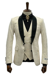 Ivory Tuxedo - Cream Wedding Suit  - Off White Groom Suit