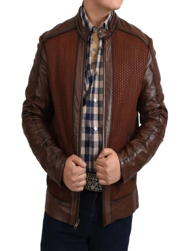 Woven Fine Leather Western Jacket 2   - from alligatorwarehouse.com