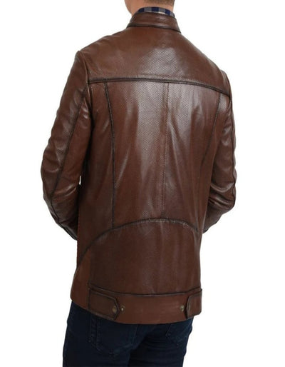 Woven Fine Leather Western Jacket 3   - from alligatorwarehouse.com