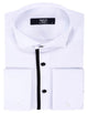 Black Stripe Detailed White Men Tuxedo Shirt