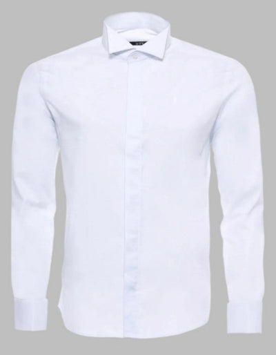 White Plain Stand Collar Formal Tuxedo Shirt 1   - from alligatorwarehouse.com