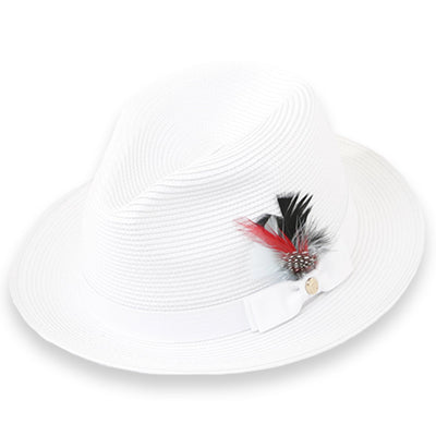 Tapa Crushable Straw Hat Fedora in White 1   - from alligatorwarehouse.com
