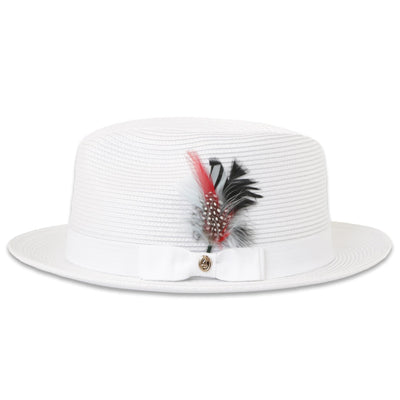 Tapa Crushable Straw Hat Fedora in White 2   - from alligatorwarehouse.com
