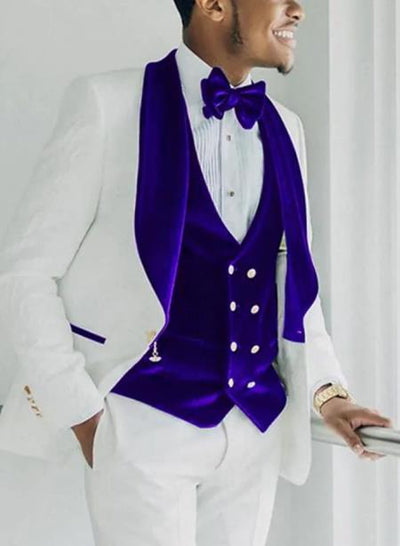 White and Royal Blue Tuxedo -  Mens Wedding Suit 1 1M-1704  - from alligatorwarehouse.com