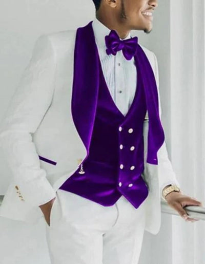 Purple Prom Suit - Purple Prom Outfit -White and Purple Prom  Tuxedo 1 WO-3717  - from alligatorwarehouse.com