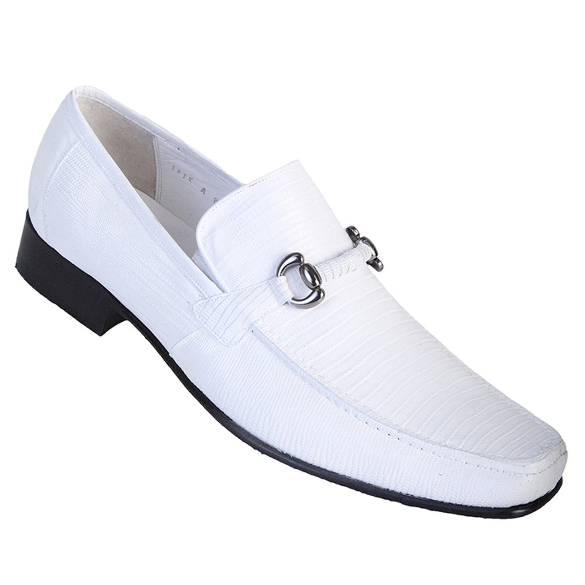 Los Altos White Genuine Teju Lizard Skin Slip-On Loafers